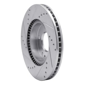 Hyundai Sonata Brake Rotor (1) - Front Right - R1 Concepts - Drilled & Slotted - Silver - `03-`13